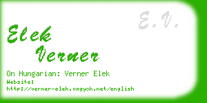 elek verner business card